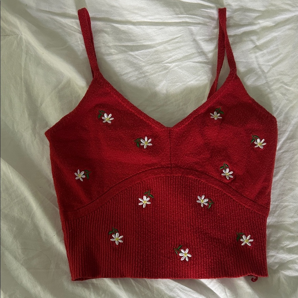 La Hearts Red Floral Camisole